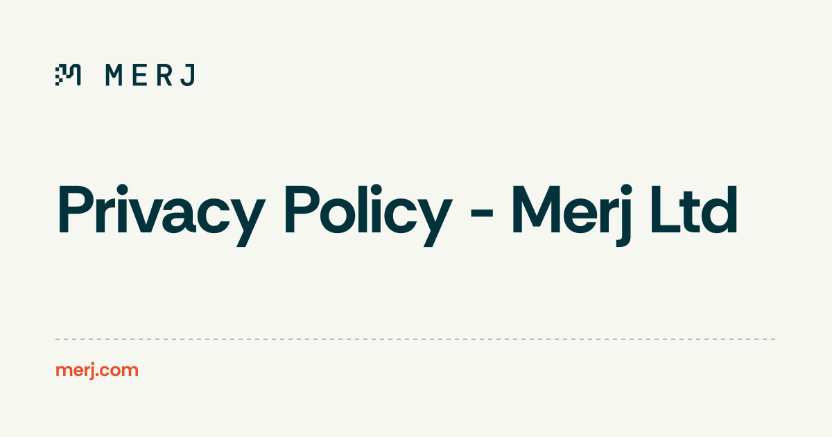Privacy Policy - Merj Ltd | MERJ