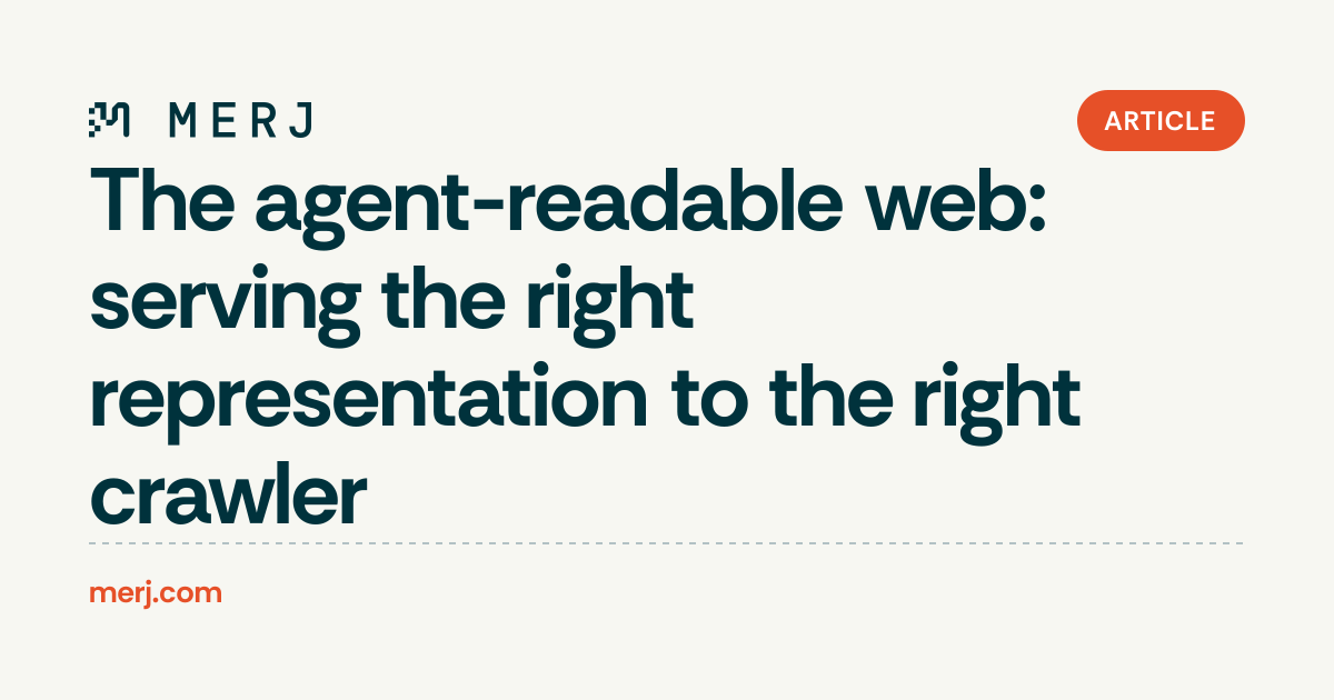 The agent-readable web: serving the right representation to the right ...