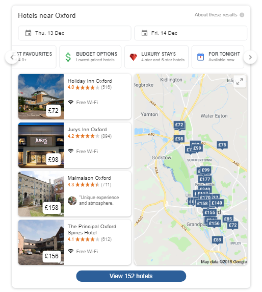 Changes to Hotels pack design in Bing SERP