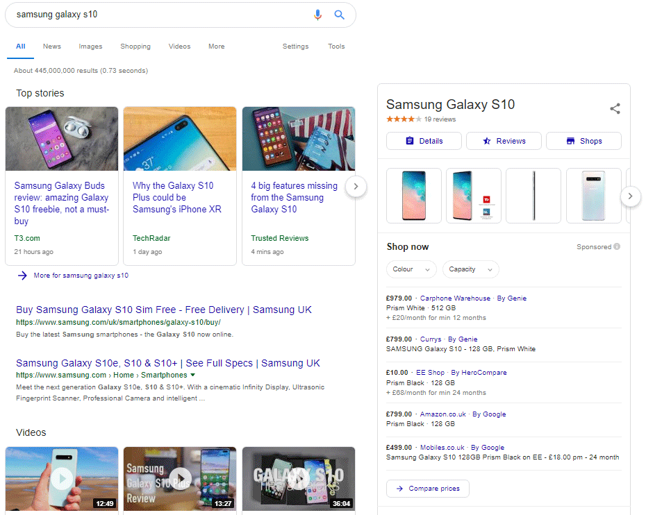 Google adds a product card to the SERP