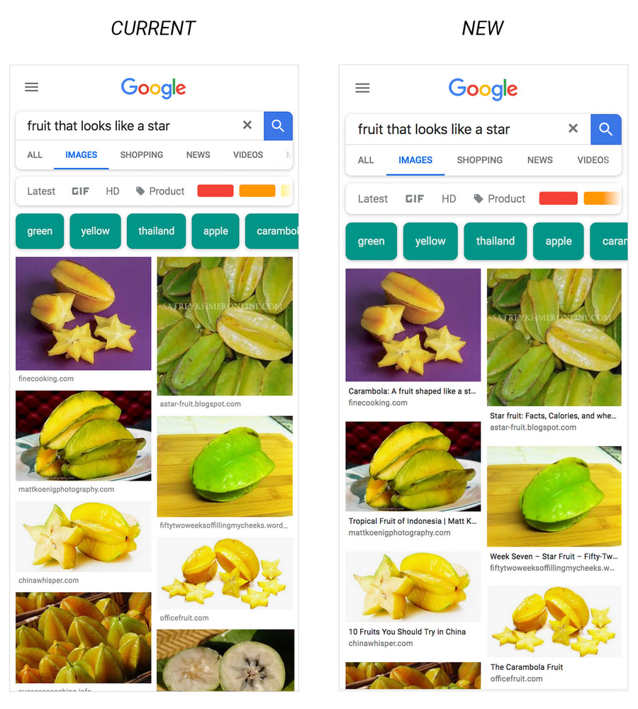 Google pulls through page title in to image search results to aid accuracy of results